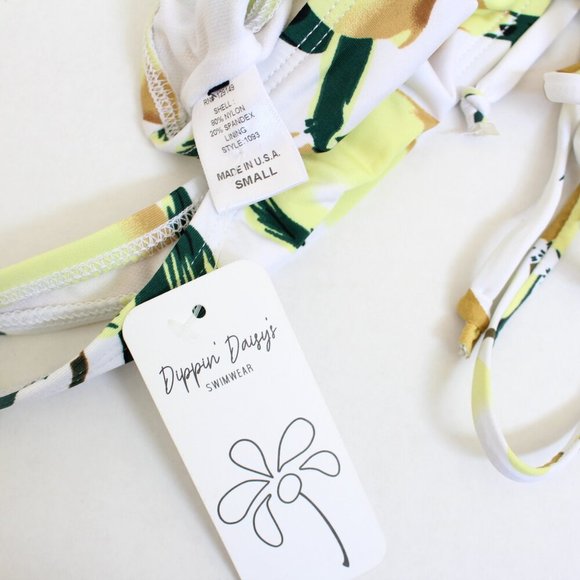 Dippin Daisys Keyhole Lemon Print Bikini Swim Top - Picture 3 of 4